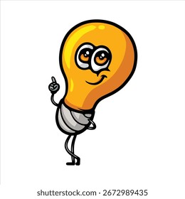Lamp bulb character cartoon vector illustration