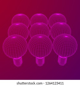 Lamp bulb consisting of lines and polygons. Business idea. Wireframe low poly mesh vector illustration