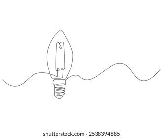 Lamp bulb continuous line drawing. Light bulb vector illustration with editable outline
