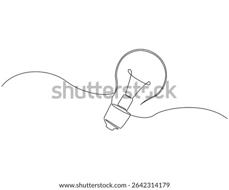Lamp bulb continuous line drawing. Light bulb vector line art. Idea and innovation concept
