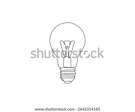 Lamp bulb continuous line drawing. Light bulb vector line art. Idea and innovation concept