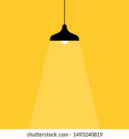 Lamp bulb Icon. Place for your text. Lamps light lights. Flat vector illustration.