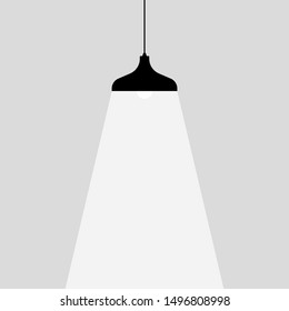 Lamp bulb Icon. Place for your text. Lamps light lights. Flat vector illustration.