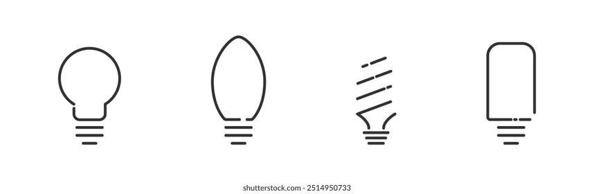 Lamp bulb icon set. Lightbulb icons. Idea symbol. Creativity  concept. Vector illustration.