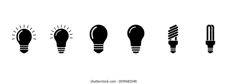 lamp bulb icon set, lamp bulb vector set symbol illustrations