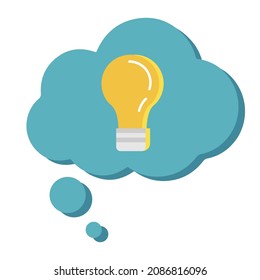 Bombilla de luz Icono en burbuja de pensamiento de voz