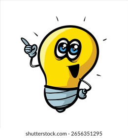 Bombilla de la lámpara idea de dibujos animados Ilustración vectorial
