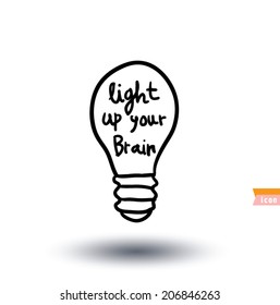 Lamp bulb idea icon, vector illustration