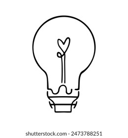 Lamp bulb idea icon. Vector lightbulb creativity concept outline modern design isolated on white background