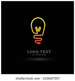 Lamp Bulb & Idea Logo. Symbol & Icon Vector Template.