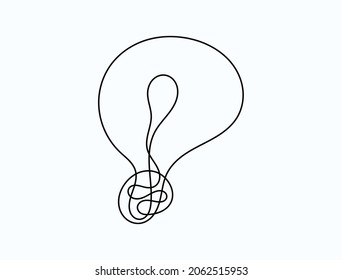 Lamp Bulb Line Art, creative idea hand drawn vector illustration. Great for mobile app, web design, banner etc.