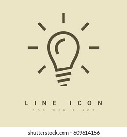 lamp bulb line vector icon