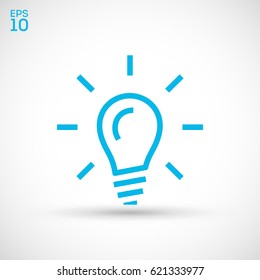 lamp bulb line vector icon