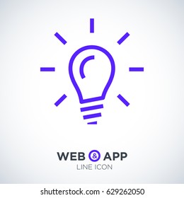 lamp bulb line vector icon