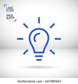 lamp bulb line vector icon