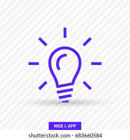 lamp bulb line vector icon
