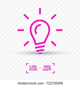 lamp bulb line vector icon