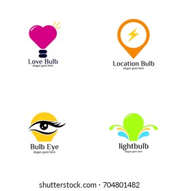 Lamp Bulb Logo Icon Set Vector Template