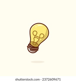 Lamp bulb simple cartoon vector illustration marketing concept icon isolated