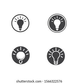 Lamp bulb symbol and icon vector