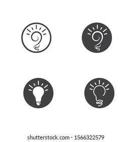 Lamp bulb symbol and icon vector