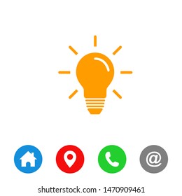 Lamp bulb symbol vector icon 