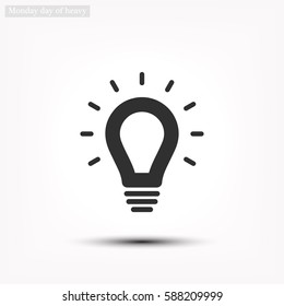 Lamp bulb vector flat  .