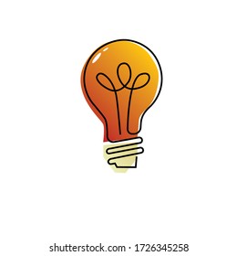 Lamp or Bulp Decorative and Modern Flower Circle Vector Illustration Design Clipart Symbol Logo Template.