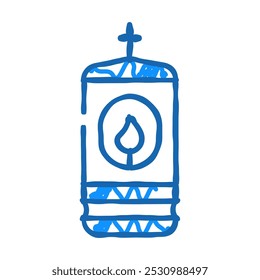 lamp with burning candle doodle icon sketch vector. lamp with burning candle sign. isolated symbol illustration