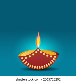 Lamp burning simple illustration. Vector clipart.