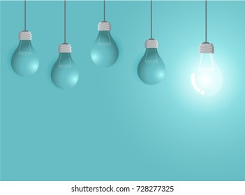 Lamp Business on blue background Success modern Idea and Concept Vector illustration