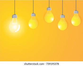 Lamp Business on yellow background Success modern Idea and Concept Vector illustration