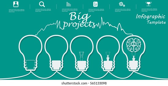 Lamp Business Text Big projects, Modern Vector illustration Infographic template.