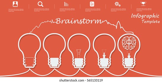 Lamp Business Text Brainstorm, Modern Vector illustration Infographic template.