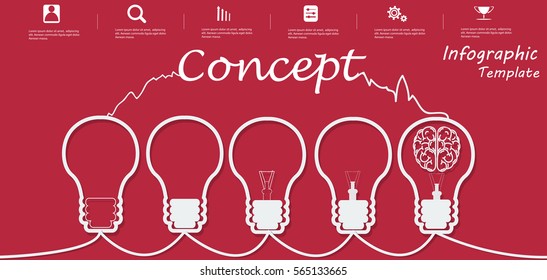 Lamp Business Text Concept, Modern Vector illustration Infographic template.
