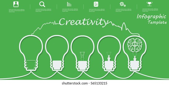 Lamp Business Text Creativity, Modern Vector illustration Infographic template.