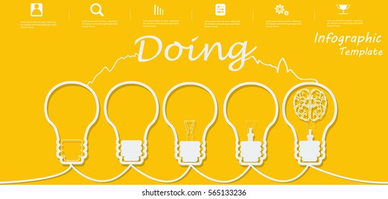 Lamp Business Text Doing, Modern Vector illustration Infographic template.