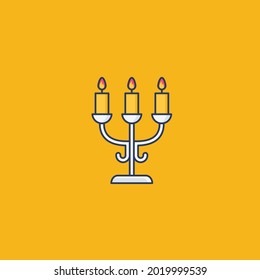 lamp candle Icon Isolated On yellow Background