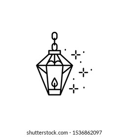 Lamp, candle icon. Simple line, outline vector of horror icons for ui and ux, website or mobile application