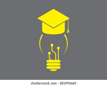 lamp cap graduate, icon, vector illustration eps10
