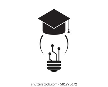 lamp cap graduate, icon, vector illustration eps10