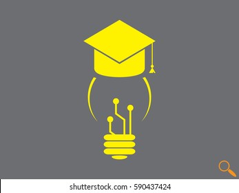 lamp cap graduate, icon, vector illustration eps10