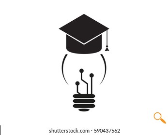 lamp cap graduate, icon, vector illustration eps10
