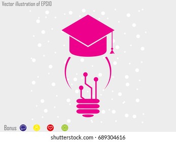 lamp cap graduate, icon, vector illustration eps10