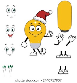 lámpara de dibujos animados personaje diferentes emojis