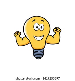 lamp cartoon character handrawn vector