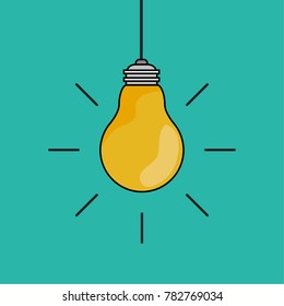 Lamp cartoon vector. free space for text.