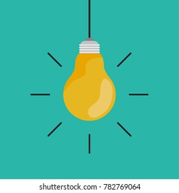 Lamp cartoon vector. free space for text.