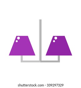 Lamp. Ceiling lamp isolated icon on white background. Flat style vector illustration. 