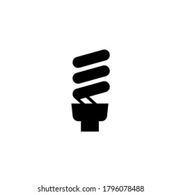 Lamp CFL icon  in black line style icon, style isolated on white background